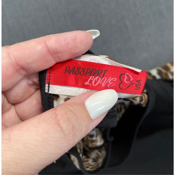 Leopard Print Back High Low Tank Top Women 1X Black Brown Sleeveless Blouse‎ - Picture 4 of 9